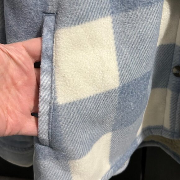 ⭐️NWT⭐️ Sage Collective Fleece Plaid Sherpa-Lined Shacket Women's Size XL - Picture 3 of 9